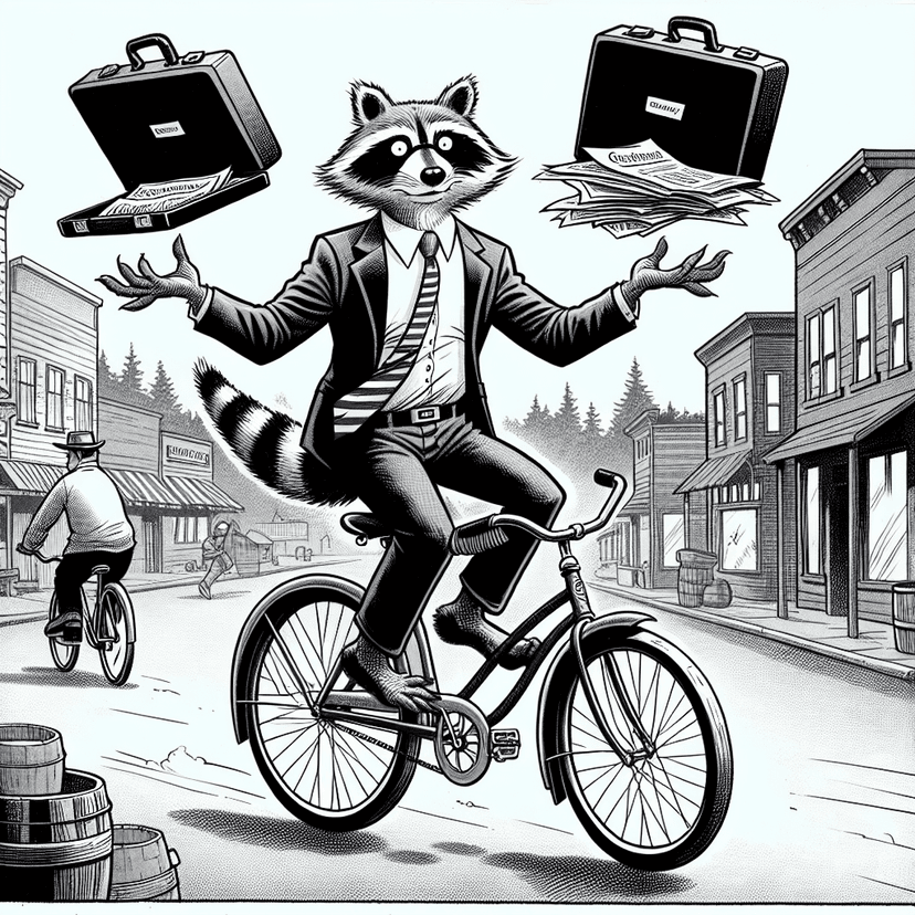 "Even raccoons are trying to get the 32-hour work week down!"